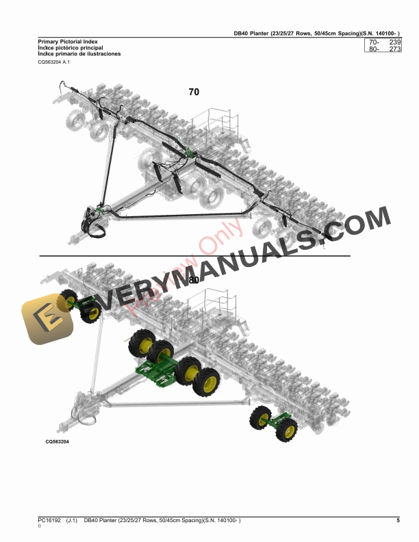 John Deere DB40 Planter (232527 Rows, 5045cm Spacing)(S.N. 140100 Parts Catalog PC16192 30SEP23 6 John Deere DB40 Planter (232527 Rows, 5045cm Spacing)(S.N. 140100 Parts Catalog PC16192 30SEP23-5
