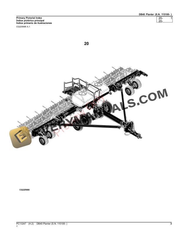 John Deere DB40 Planter (S.N. 115100- ) Parts Catalog PC13247 05NOV23-3