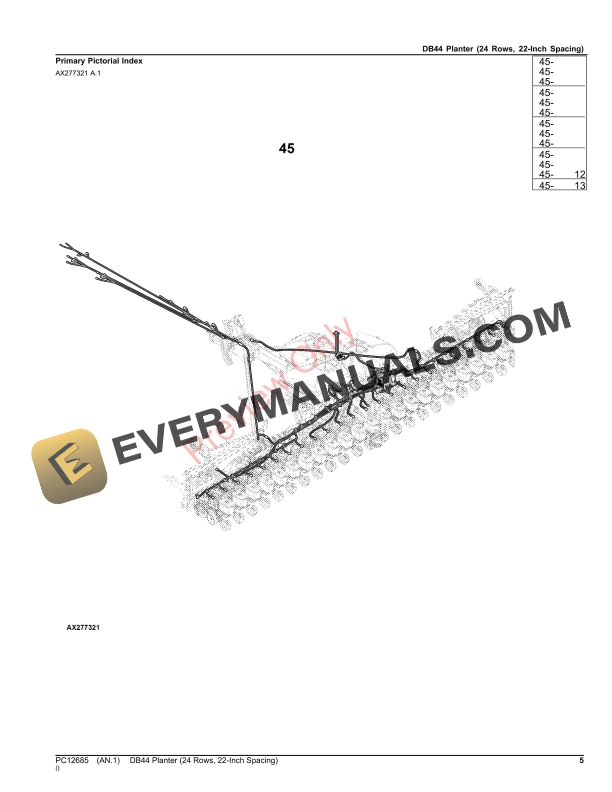 John Deere DB44 Planter (24 Rows, 22-Inch Spacing) Parts Catalog PC12685 06OCT23-5