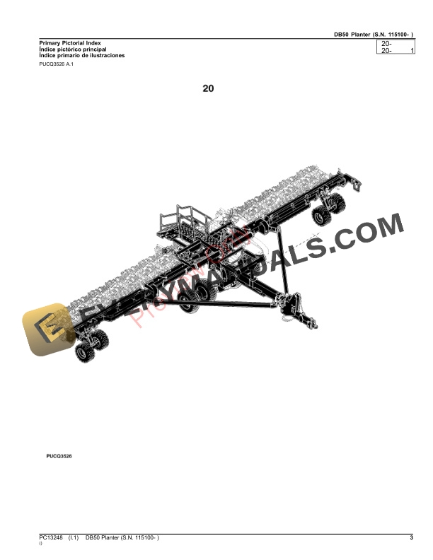 John Deere DB50 Planter (S.N. 115100- ) Parts Catalog PC13248 05NOV23-3