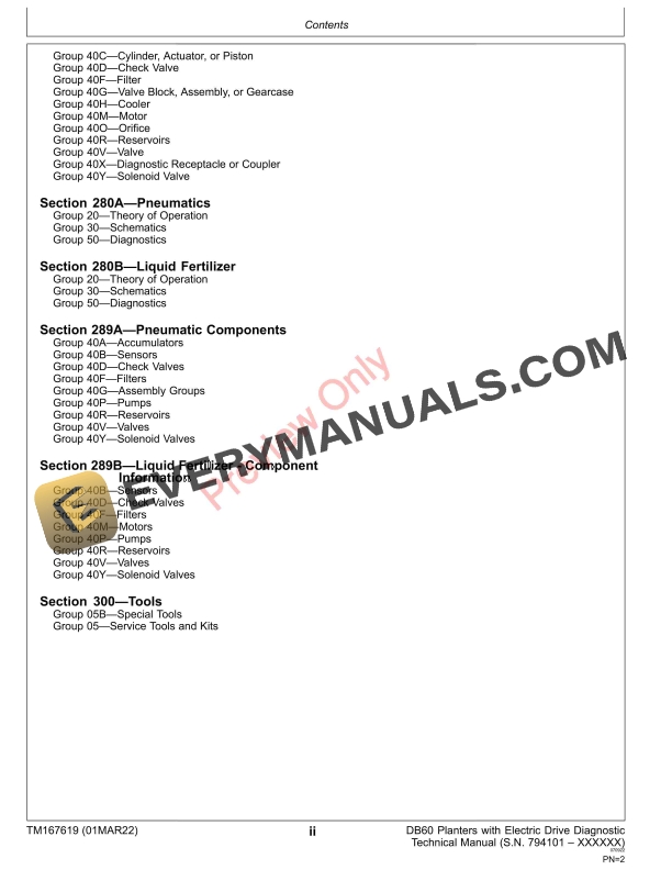 John Deere DB60 Planters with Electric Drive 794101 Diagnostic Technical Manual TM167619 01MAR22 4