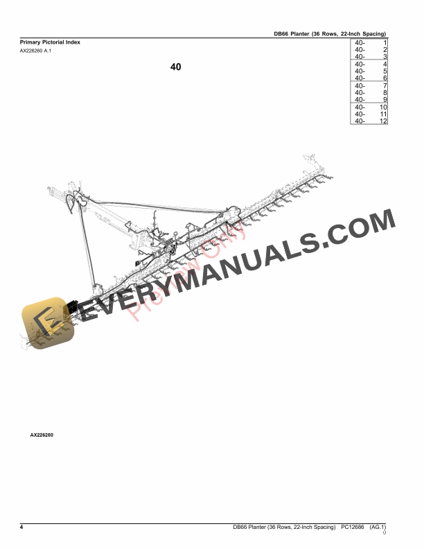 John Deere DB66 Planter (36 Rows, 22-Inch Spacing) Parts Catalog PC12686 30SEP23 5 John Deere DB66 Planter (36 Rows, 22-Inch Spacing) Parts Catalog PC12686 30SEP23-4