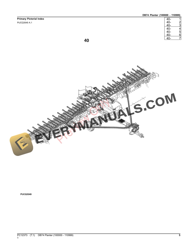 John Deere DB74 Planter Parts Catalog PC12373 16NOV23-5