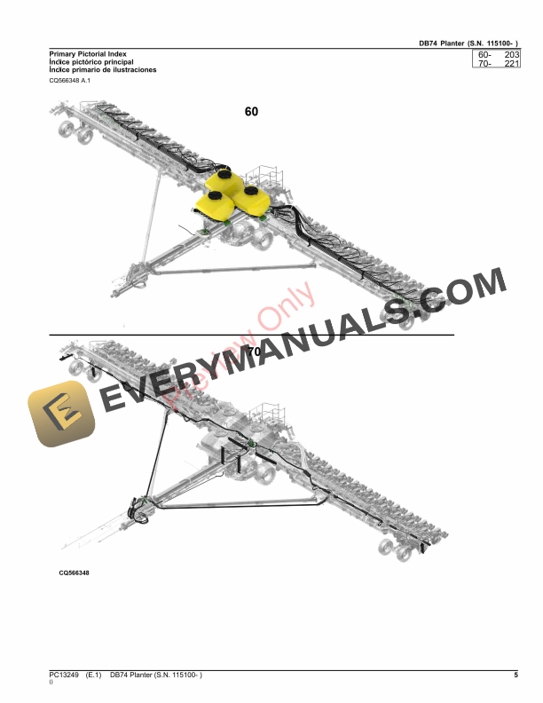 John Deere DB74 Planter (S.N. 115100- ) Parts Catalog PC13249 05SEP23 6 John Deere DB74 Planter (S.N. 115100- ) Parts Catalog PC13249 05SEP23-5