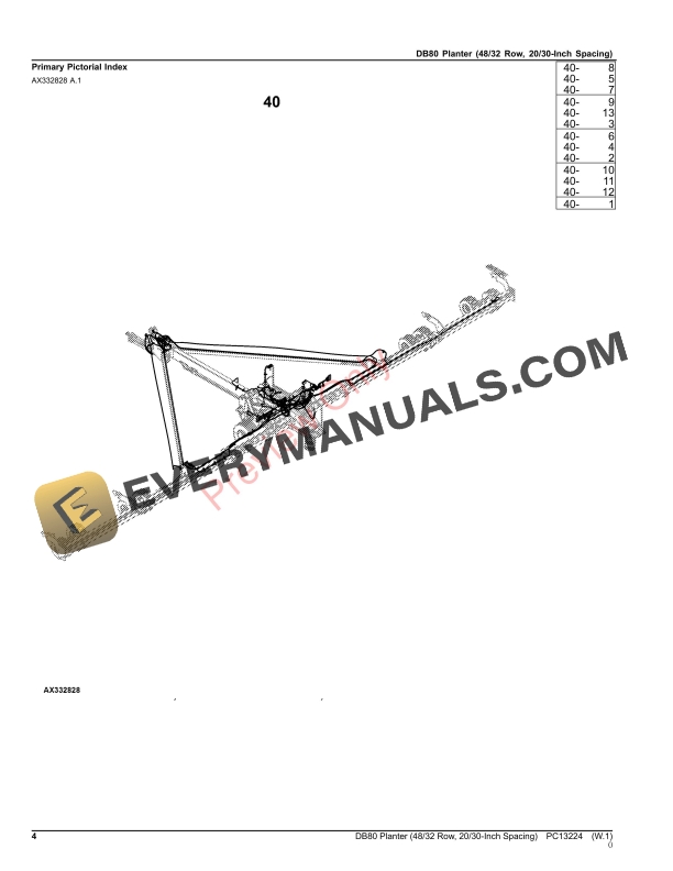 John Deere DB80 Planter (4832 Row, 2030 Parts Catalog PC13224 12NOV23 5 John Deere DB80 Planter (4832 Row, 2030 Parts Catalog PC13224 12NOV23-4