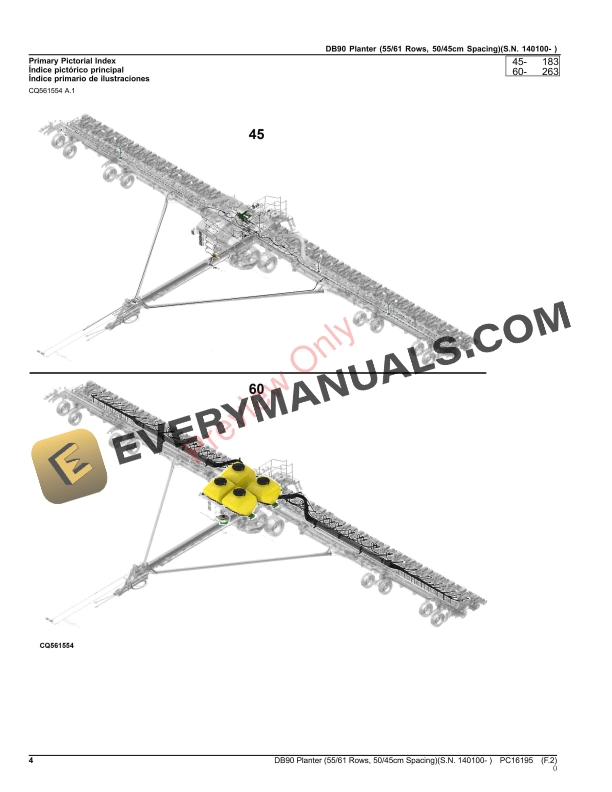 John Deere DB90 Planter (5561 Rows, 5045cm Spacing)(S.N. 140100- ) Parts Catalog PC16195 30SEP23-4