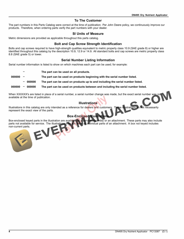 John Deere DN495 Dry Nutrient Applicator Parts Catalog PC13387 24OCT23-4