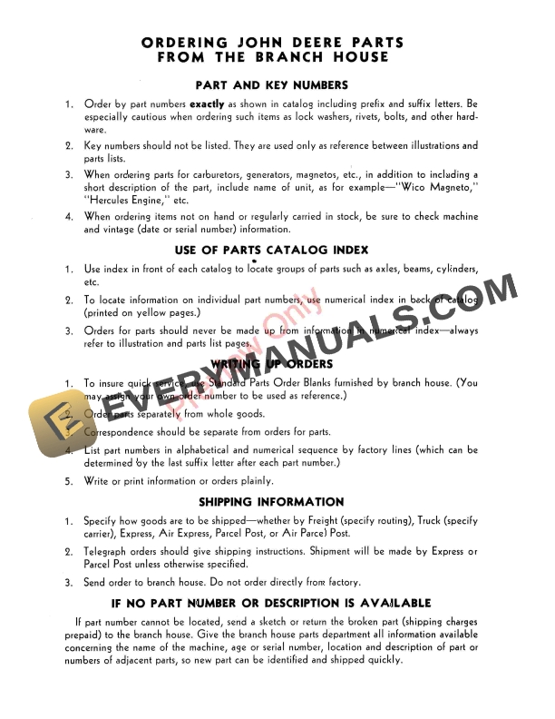 John Deere Disk Harrows – 180A Series (Four Gang Cover Crop) Parts Catalog PC218 01MAR60-4