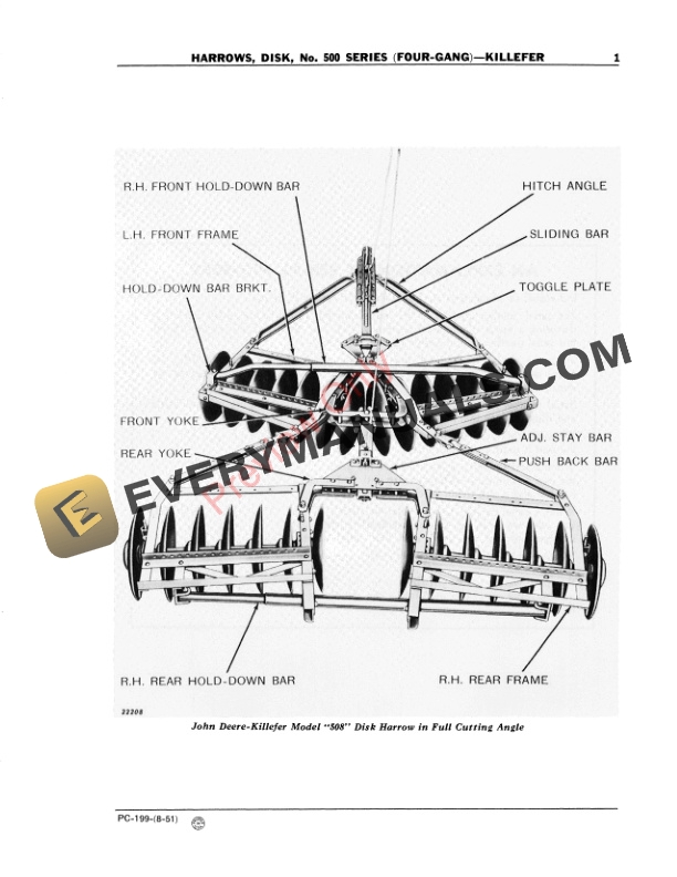 John Deere Disk Harrows - Killefer 500 Series (Four-Gang) Parts Catalog PC199 01AUG51 5 John Deere Disk Harrows – Killefer 500 Series (Four-Gang) Parts Catalog PC199 01AUG51-3