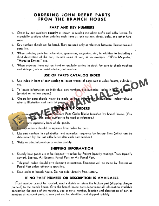 John Deere Drills – Beet and Bean Parts Catalog PC332 01MAR53-4