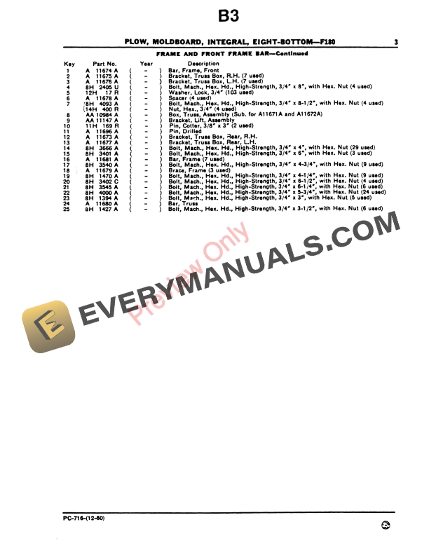 John Deere Eight-Bottom F180 Moldboard Integral Plow Parts Catalog PC716 01DEC60 PDF 12 John Deere Eight-Bottom F180 Moldboard Integral Plow Parts Catalog PC716 01DEC60-5