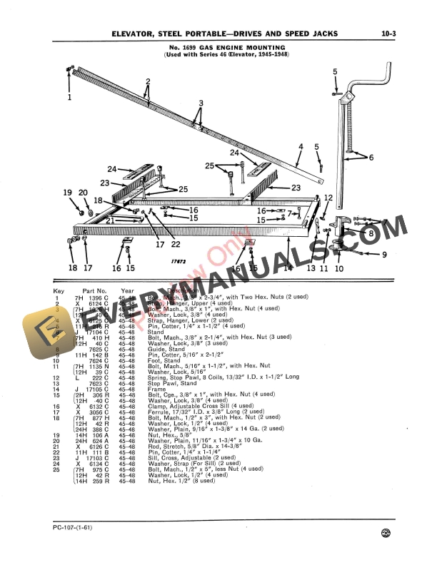 John Deere Elevator Steel Portable Drives and Speed Jacks Parts Catalog PC107 01JAN61 5
