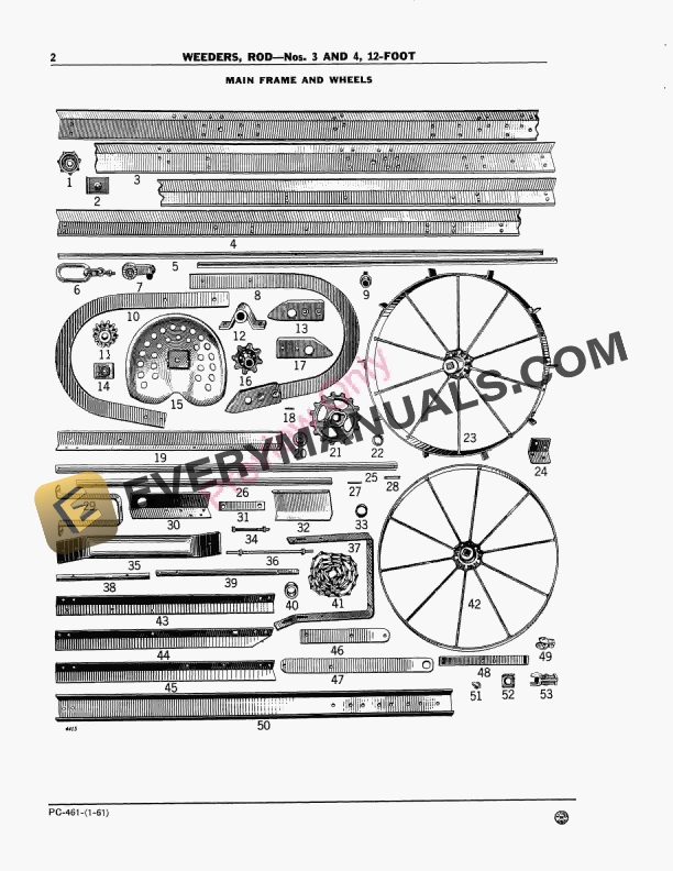 John Deere End-Driven Rod Weeders - No. 3 Through No. 400 Parts Catalog PC461 01JAN61 5 John Deere End-Driven Rod Weeders – No. 3 Through No. 400 Parts Catalog PC461 01JAN61-4