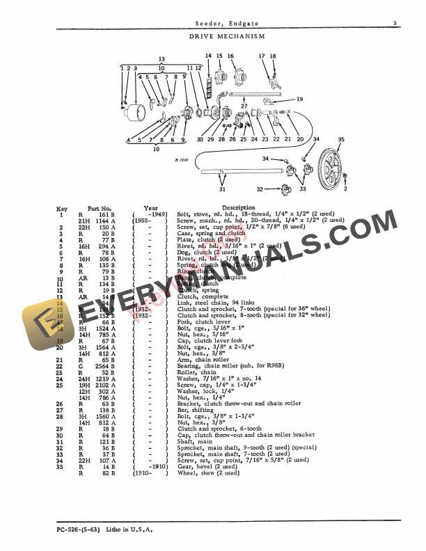 John Deere Endgate Seeder Parts Catalog PC526 01MAY63-5