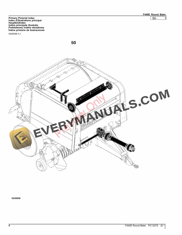 John Deere F440E Round Baler Parts Catalog PC12275 28MAY23-4