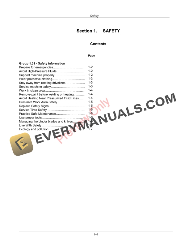 John Deere F440E and F450E Round Baler Technical Manual 5FBD402 17NOV14 5