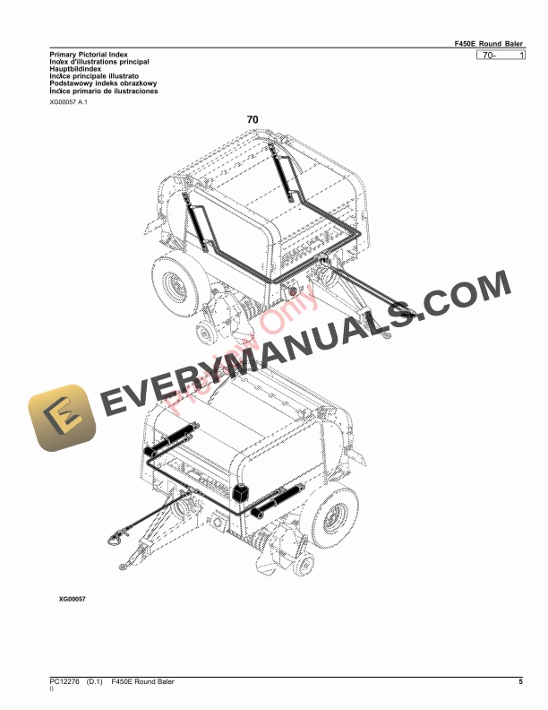 John Deere F450E Round Baler Parts Catalog PC12276 20SEP21-5