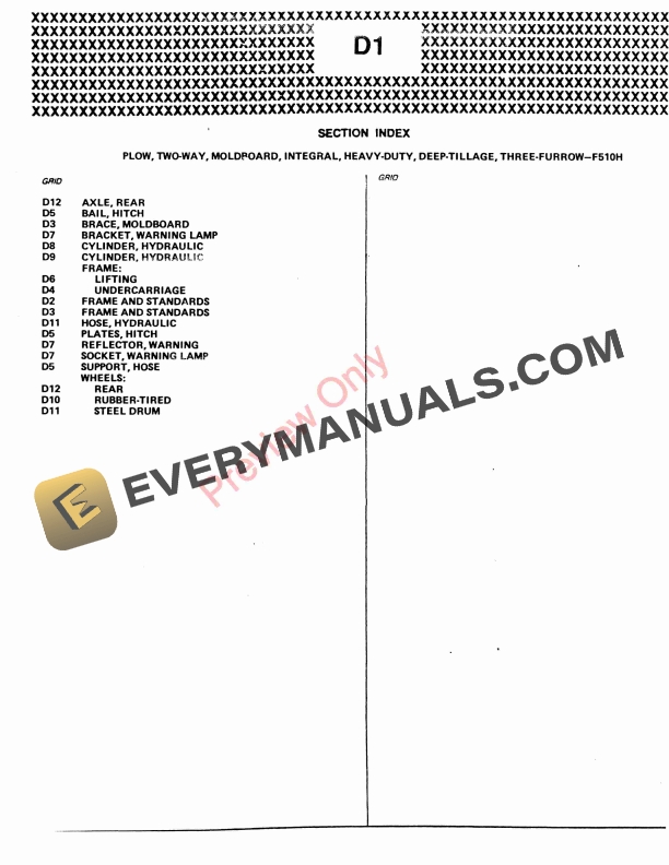 John Deere F510H Integral, Heavy-Duty, Deep Parts Catalog PC718 01MAY60 6 John Deere F510H Integral, Heavy-Duty, Deep Parts Catalog PC718 01MAY60-5