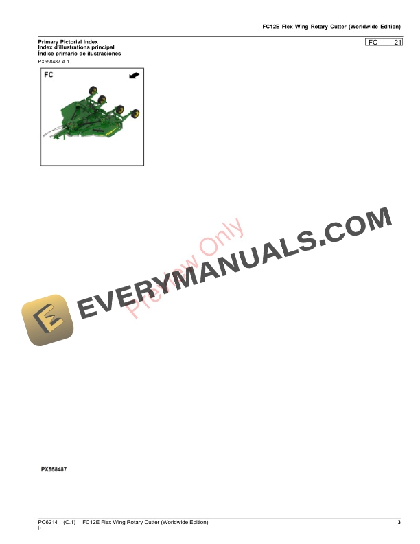 John Deere FC12E Flex Wing Rotary Cutter Parts Catalog PC6214 30SEP23-3