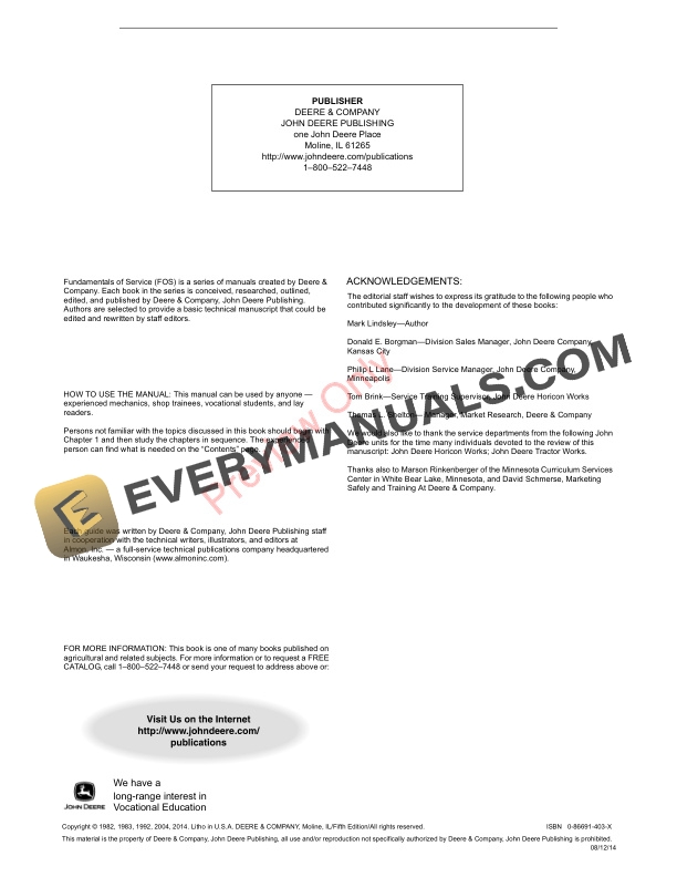 John Deere FOSFMO Engines Up to 40PTO Horsepower Compact Equipment FCP80105NC 12AUG14 2