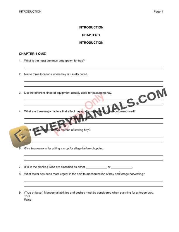 John Deere FOSFMO Hay and Forage Harvesting Student Guide Fundamentals Of Machine Operation FMO14607W 09SEP13 5