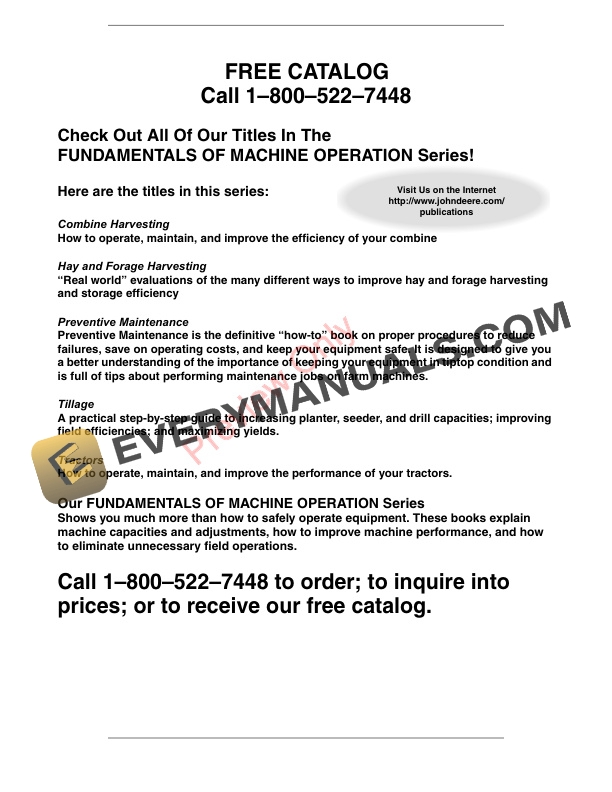 John Deere FOSFMO Tillage Student Guide Fundamentals Of Machine Operation FMO11604W 10SEP07 2