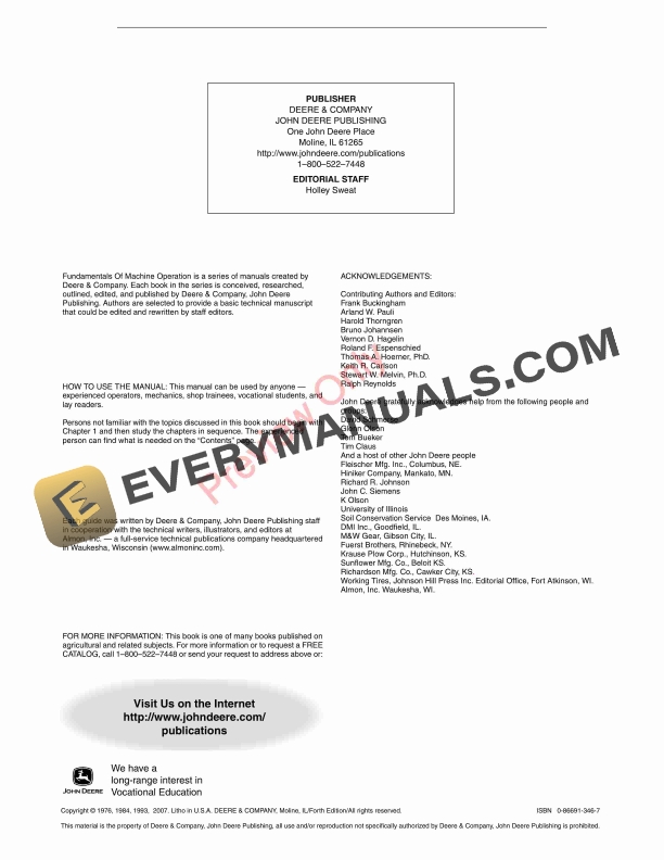 John Deere FOSFMO Tillage Student Guide Fundamentals Of Machine Operation FMO11604W 10SEP07 4