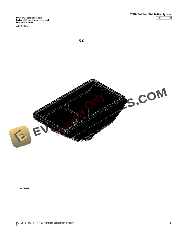 John Deere FT180 Fertilizer Distribution System Parts Catalog PC12870 06AUG23-5