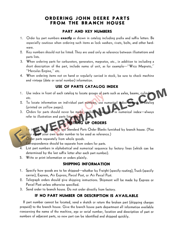 John Deere Fertilizer Attachments – 50 Series Parts Catalog PC648 01JUN59-4