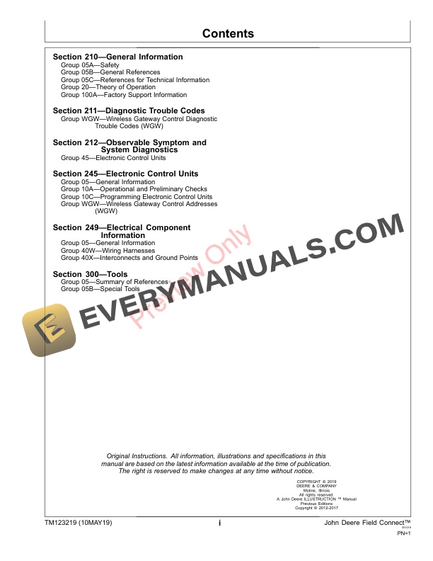 John Deere Field Connect Technical Manual TM123219 10MAY19 3