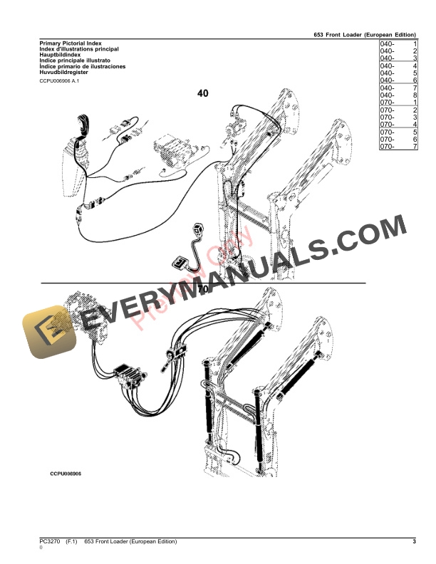 John Deere Front Loader 653 Parts Catalog PC3270 21SEP23-3