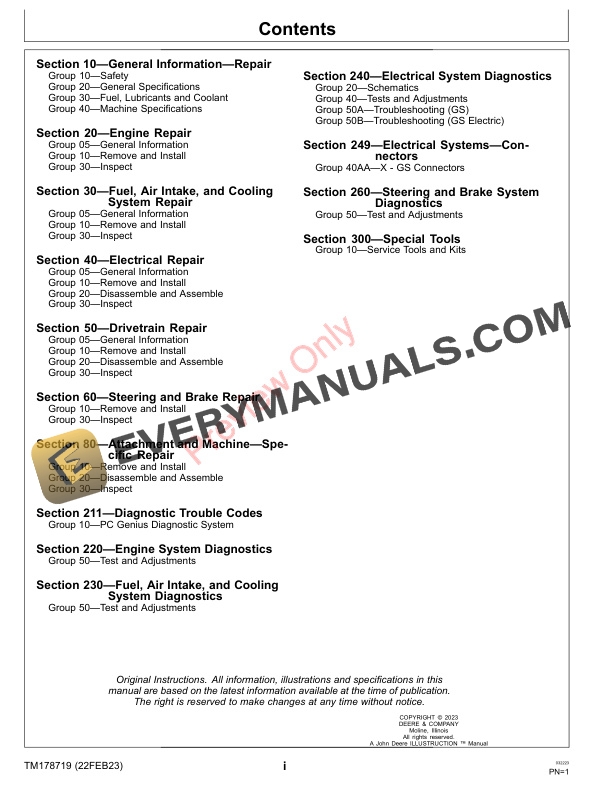 John Deere GS and GS Electric Gator Utility Vehicle Technical Manual TM178719 22FEB23 3