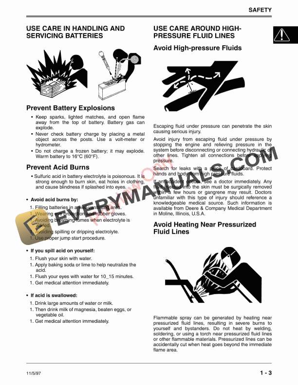 John Deere GS25 GS30 GS45 GS75 HD45 and HD75 Commercial Walk Technical Manual TM1598 01NOV97 5