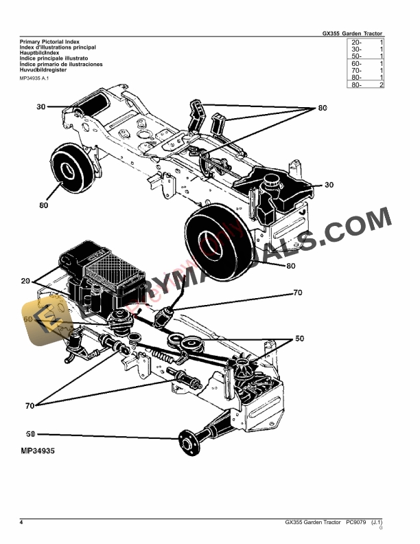 John Deere GX355 GARDEN TRACTOR Parts Catalog PC9079 03SEP23-4