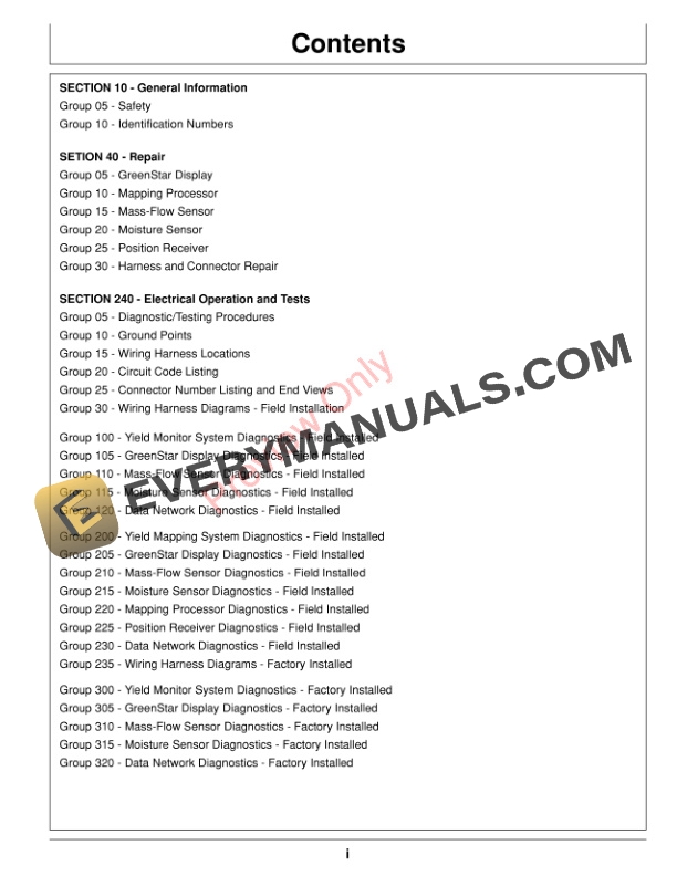 John Deere GreenStar 00 and 10 Series Combine Yield Monitor and Mapping System Technical Manual TM1728 18JUN99 5 John Deere GreenStar 00 and 10 Series Combine Yield Monitor and Mapping System Technical Manual TM1728 18JUN99 3