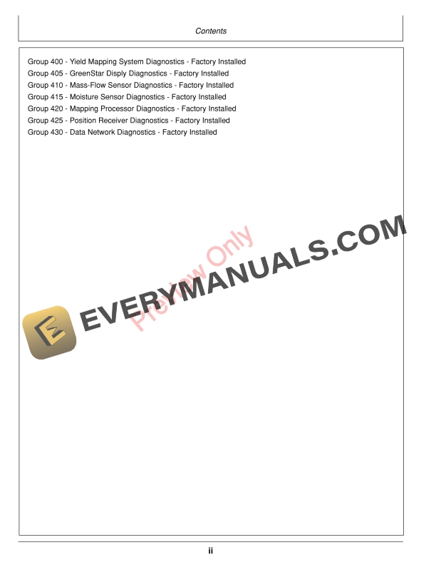John Deere GreenStar 00 and 10 Series Combine Yield Monitor and Mapping System Technical Manual TM1728 18JUN99 6 John Deere GreenStar 00 and 10 Series Combine Yield Monitor and Mapping System Technical Manual TM1728 18JUN99 4