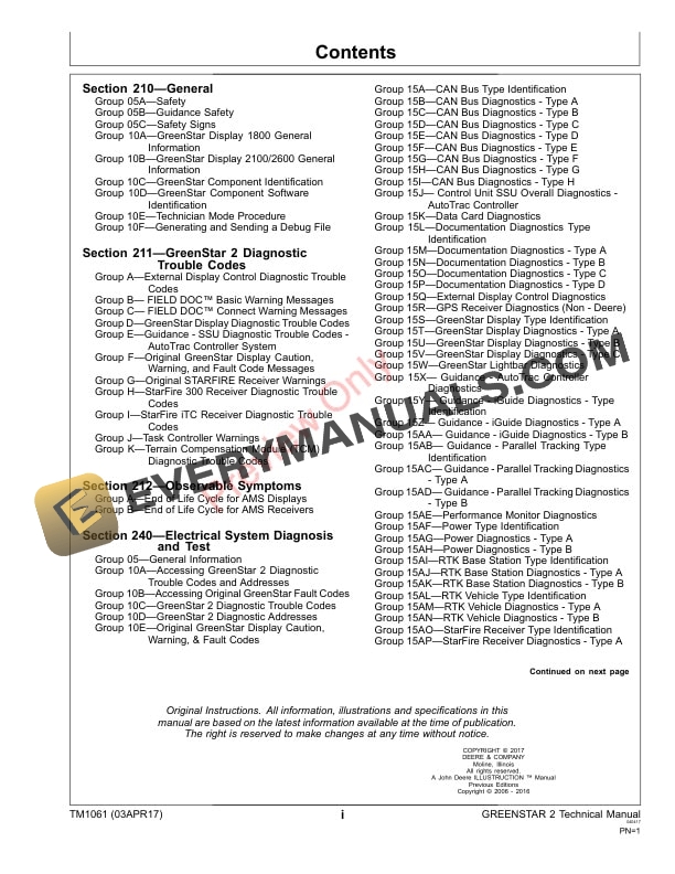John Deere GreenStar 2 Technical Manual TM1061 03APR17 3