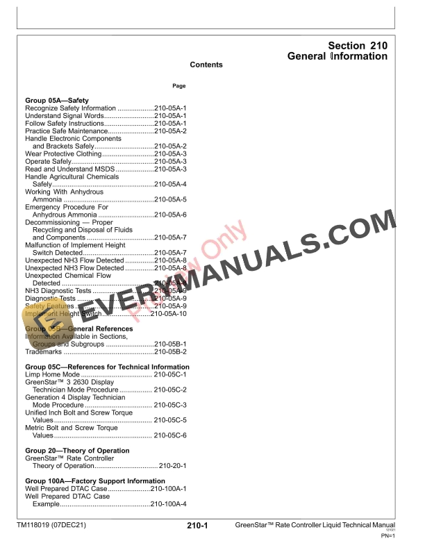 John Deere GreenStar Rate Controller Liquid Technical Manual TM118019 07DEC21 5
