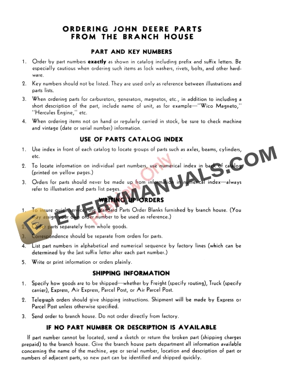 John Deere H-200 Series Row-Crop Cultivator Two-Row Mounted Parts Catalog PC272 01NOV52-4