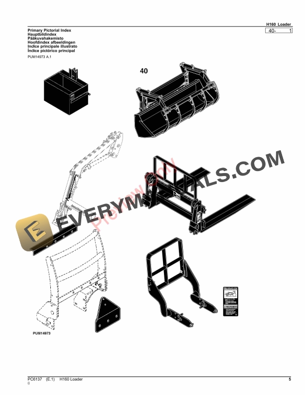 John Deere H160 Loader Parts Catalog PC6137 12APR23 6 John Deere H160 Loader Parts Catalog PC6137 12APR23-5