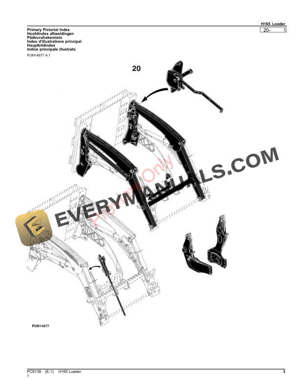John Deere H165 Loader Parts Catalog PC6138 12APR23-3