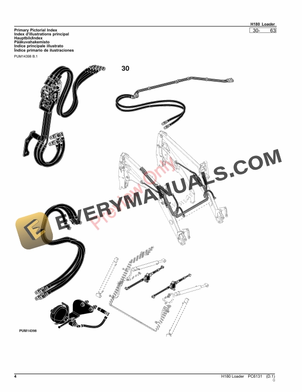 John Deere H180 Loader Parts Catalog PC6131 26MAR23-4