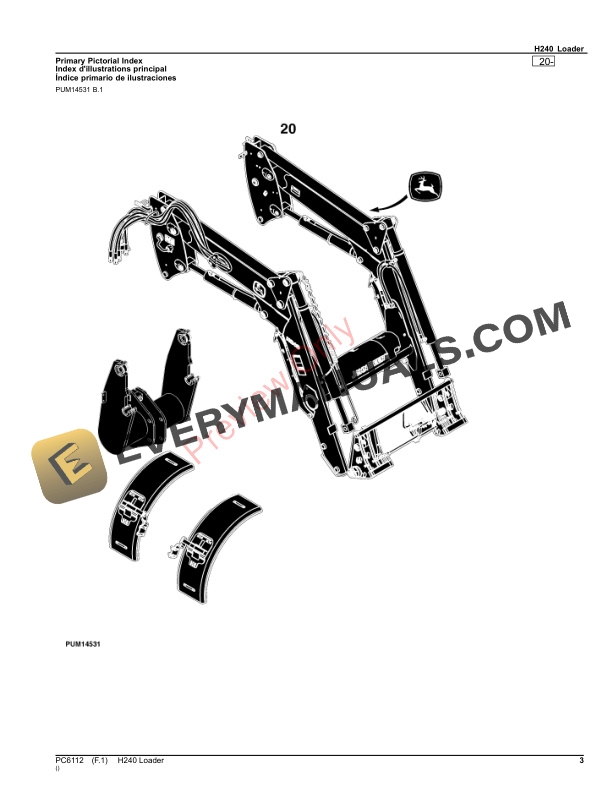 John Deere H240 Loader Parts Catalog PC6112 17OCT23-3