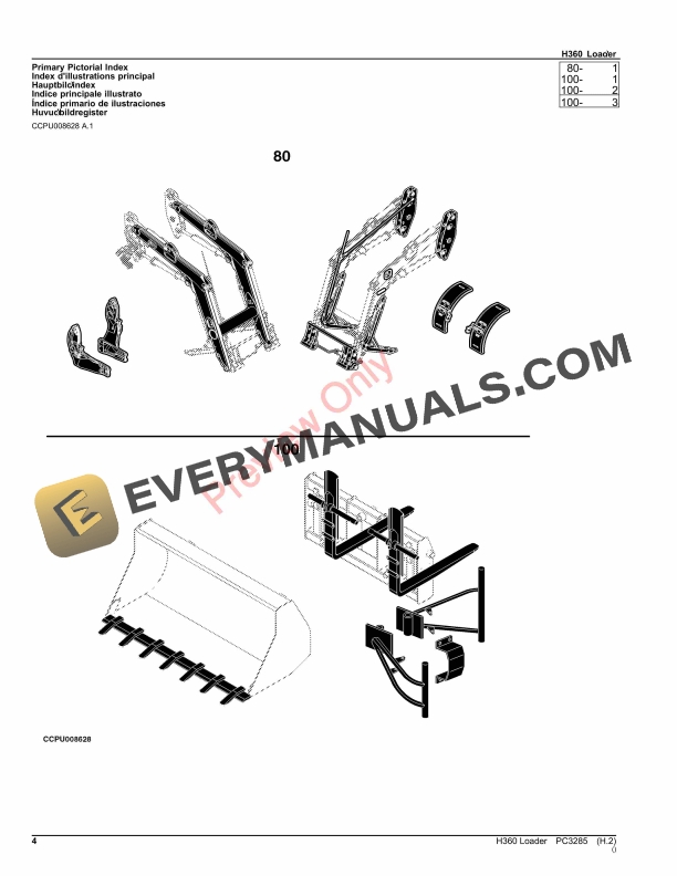 John Deere H360 Loader Parts Catalog PC3285 24AUG23 5 John Deere H360 Loader Parts Catalog PC3285 24AUG23-4