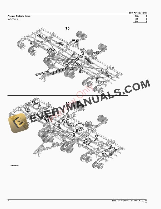 John Deere H550 Air Hoe Drill Parts Catalog PC16049 23NOV23-4
