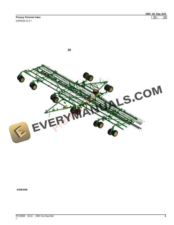 John Deere H561 Air Hoe Drill Parts Catalog PC16050 03OCT23-3