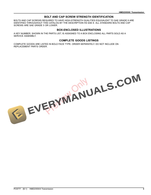 John Deere HMD2355XX TRANSMISSION OEM Parts Catalog PC9777 23JUL21-3