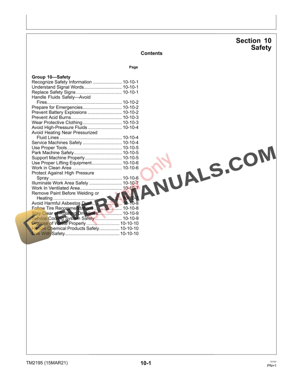 John Deere HPX 4X2 and HPX 4X4 Gas and Diesel Gator Technical Manual TM2195 15MAR21 5