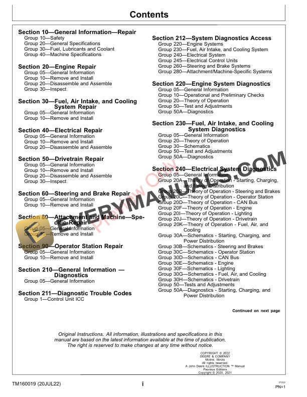 John Deere HPX615E Gator Utility Vehicle 040001 Technical Manual TM160019 20JUL22 3