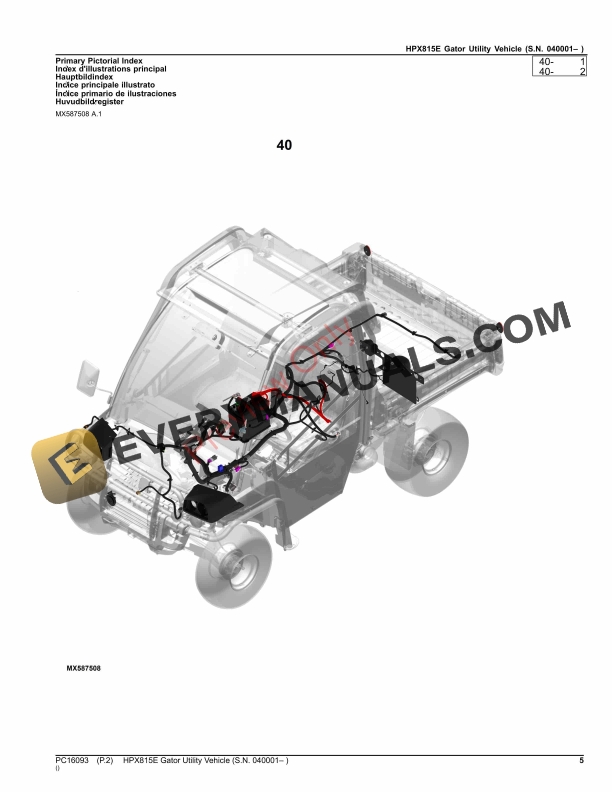 John Deere HPX815E Gator Utility Vehicle (040001-) Parts Catalog PC16093 09NOV23 6 John Deere HPX815E Gator Utility Vehicle (040001-) Parts Catalog PC16093 09NOV23-5